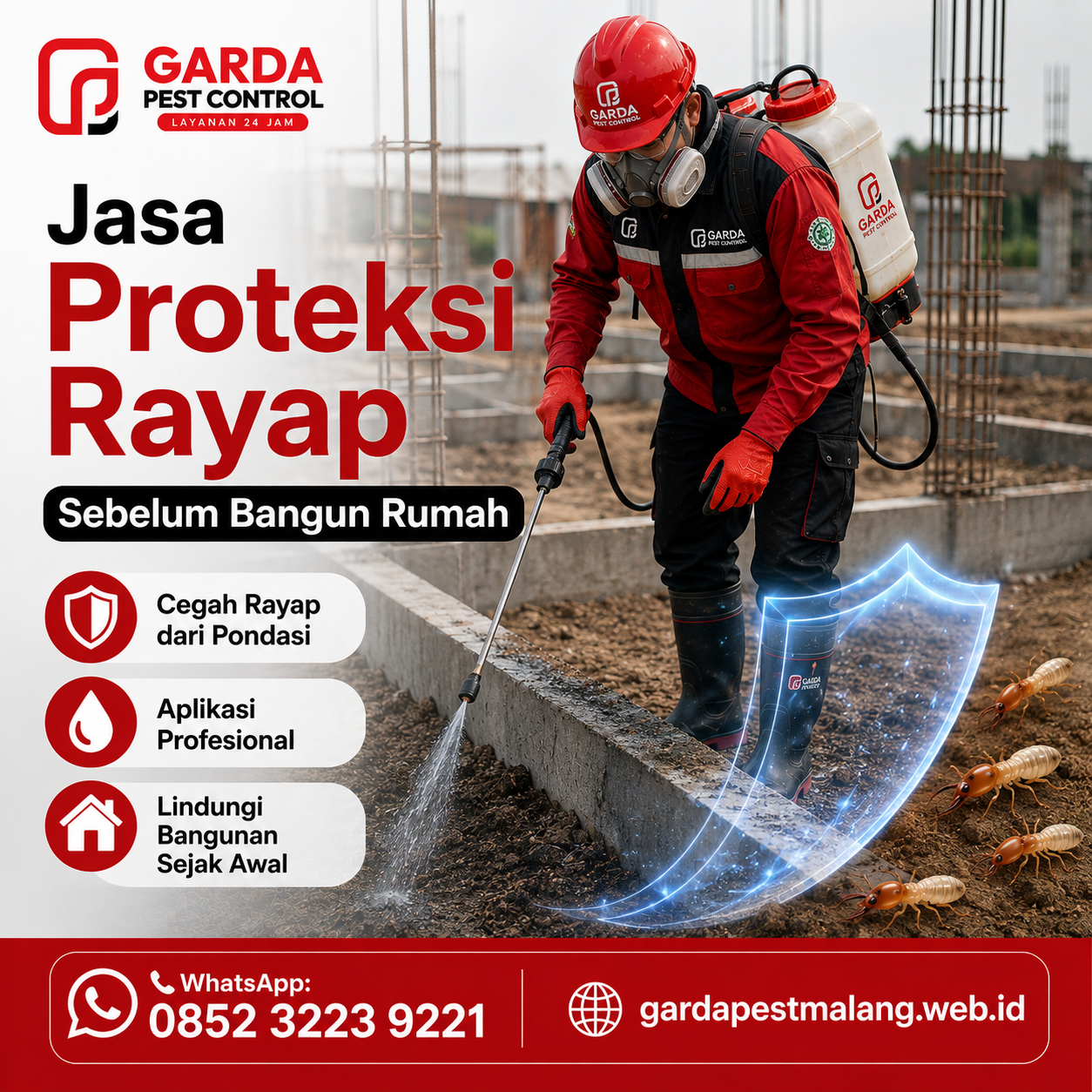 Jasa Anti Rayap Pra Konstruksi Malang Bergaransi Perlindungan Bangunan