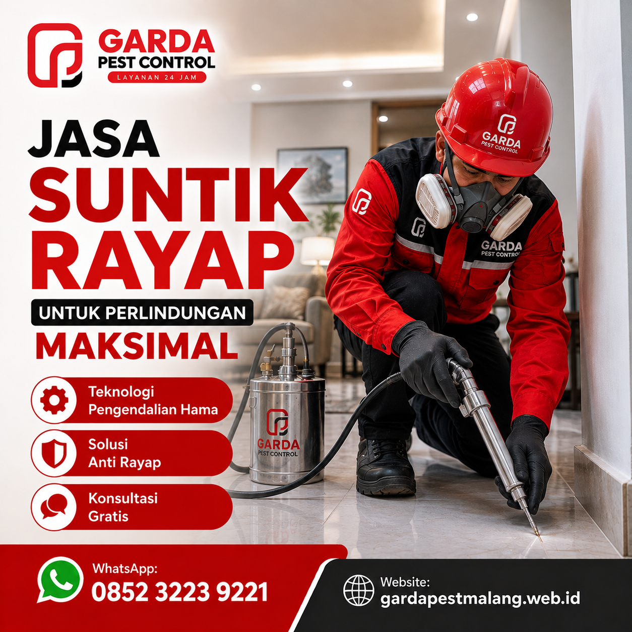 biaya suntik rayap pasca konstruksi malang Murah & Terpercaya